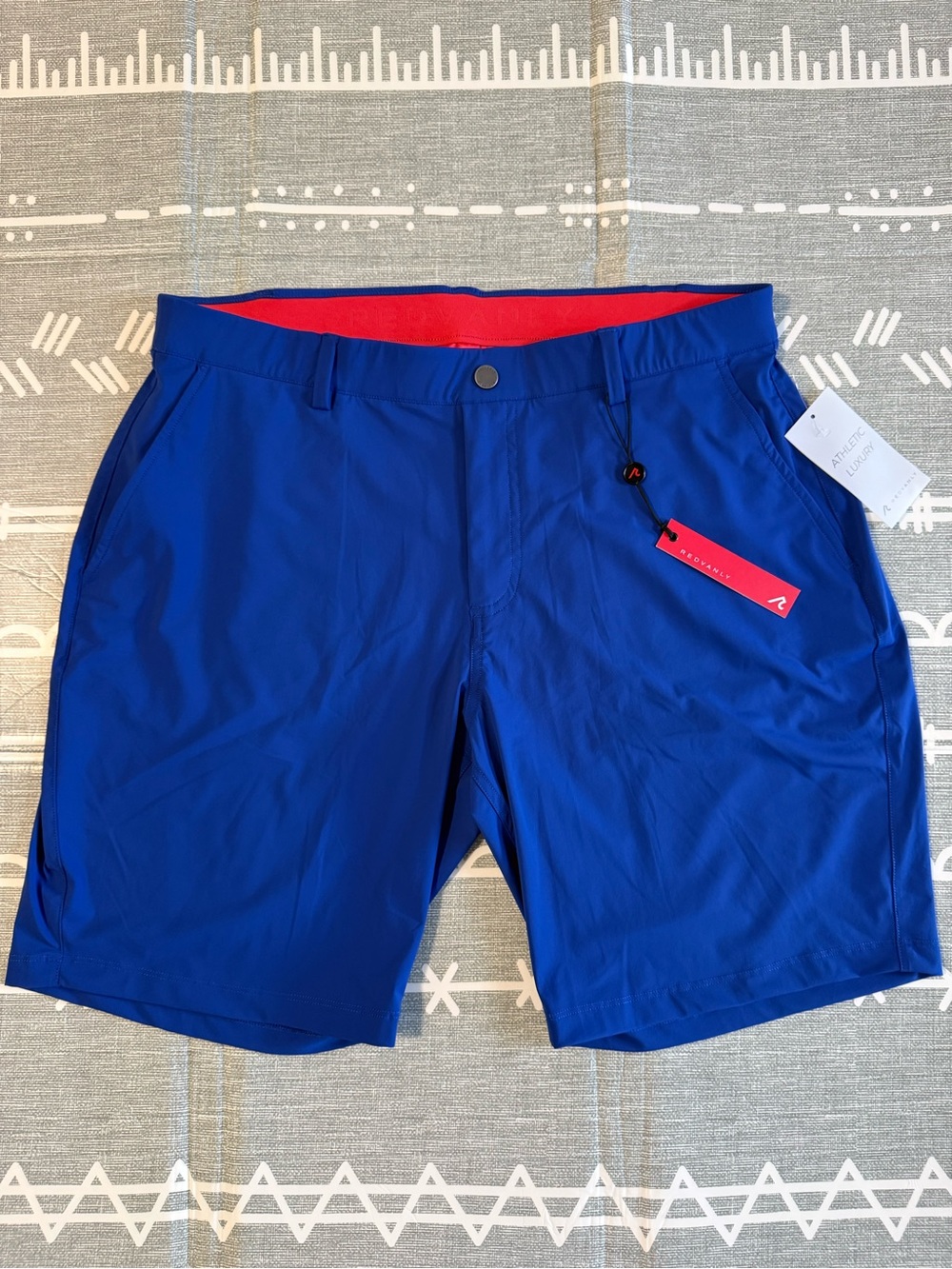 REDVANLY Hanover Golf Shorts Olympic Blue 9” Inseam